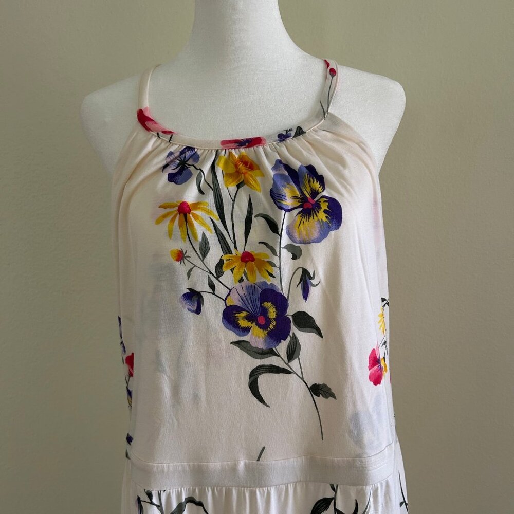 Old Navy Maxi Dress Floral Tiered Sleeveless Summer Tiered Boho Vacation Relaxed - Picture 6 of 7